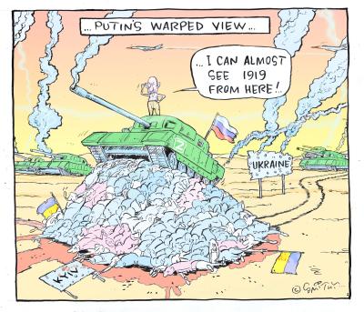 Cartoon called Putin's Warped View by Greg Smith