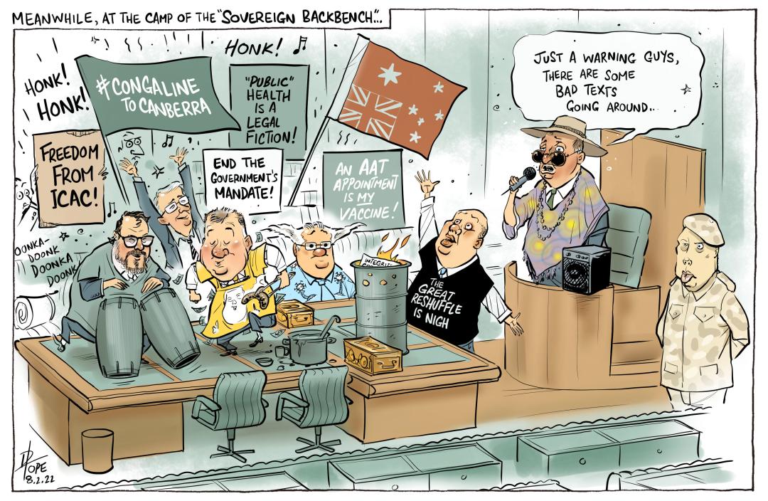 Cartoon called Camp of the Sovereign Backbench