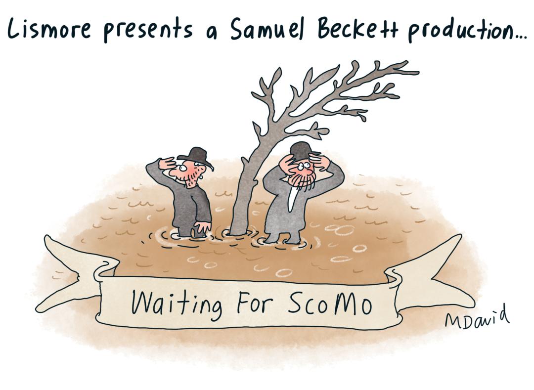 Cartoon called Waiting For ScoMo by Mark David