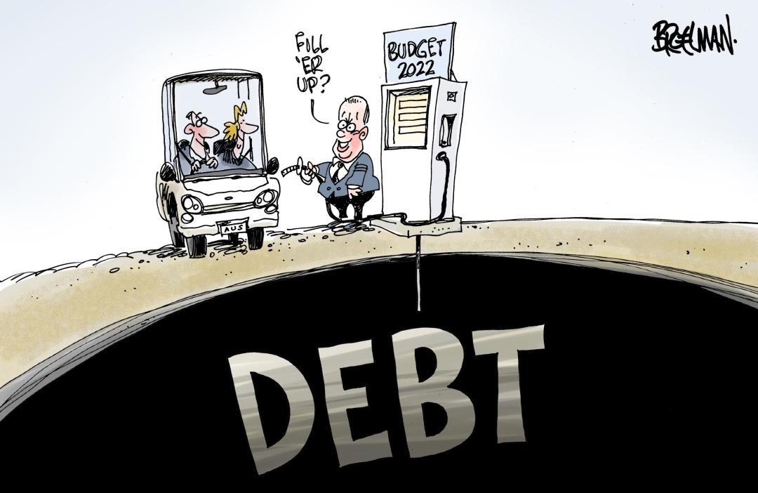 Cartoon called Drilling for Debt by Peter Broelman