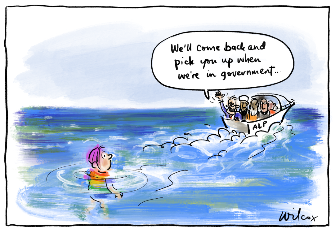 Cartoon called Kids Overboard by Cathy Wilcox