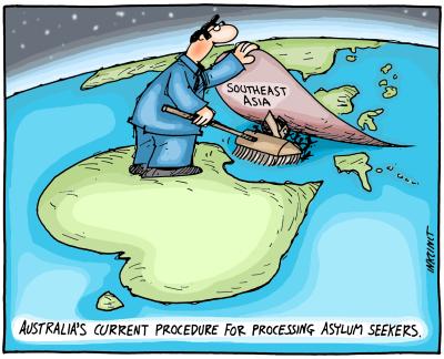 Cartoon called Australia's Current Procedure for Processing Asylum  Seekers by John Ditchburn