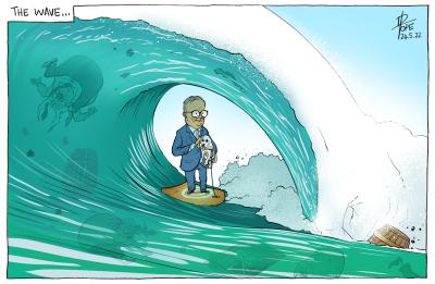 Cartoon called The Wave by David Pope