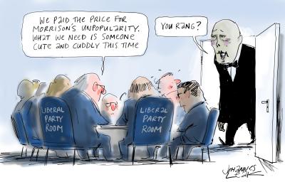 Cartoon called Lurch to the Right by Johannes Leak