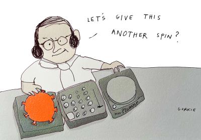 Cartoon called Let's Give This Another Spin by Gorki