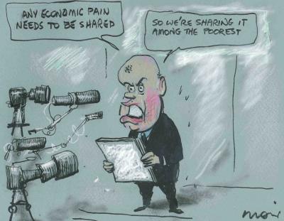 Cartoon called Sharing the Pain by Alan Moir