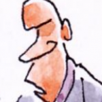 Cartoon of the cartoonist Rod Clement