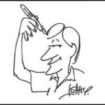 Cartoon of the cartoonist Sean Leahy